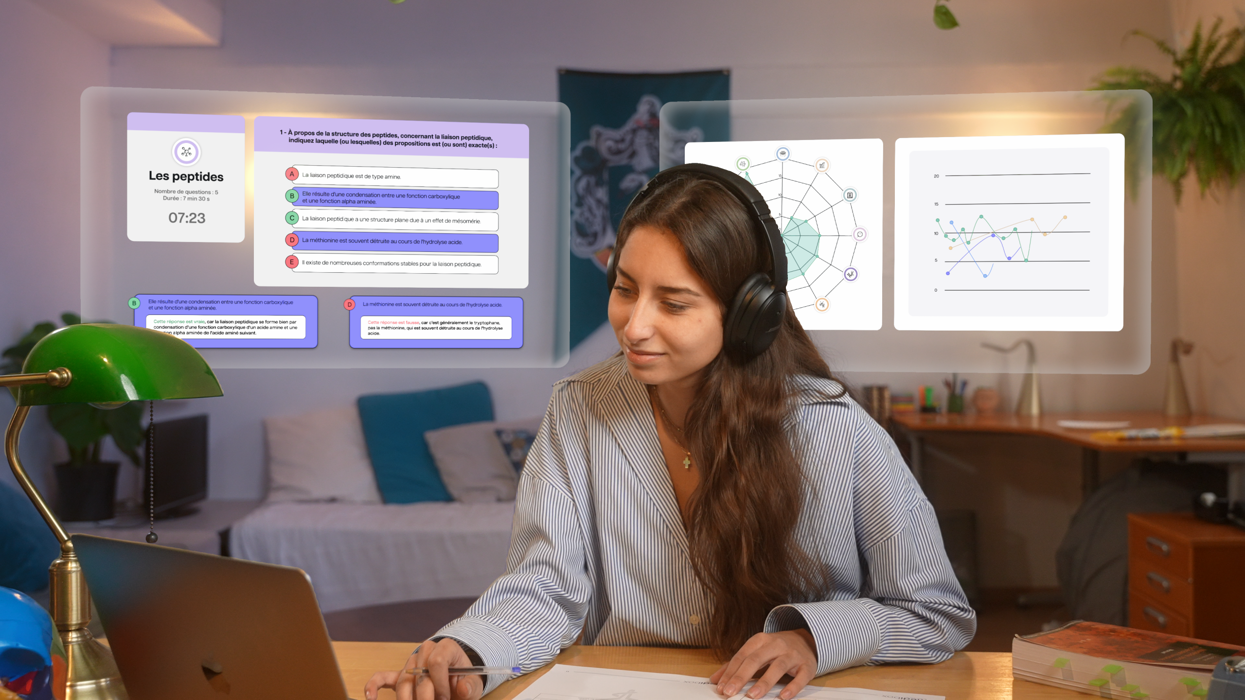 étudiante médecine qui révise PASS/LAS avec Medibox l'accompagnement pour réussir sa première année