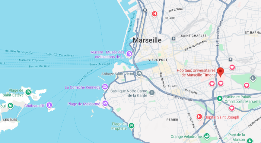 quartier de la faculté de médecine de Marseille : la Timone 