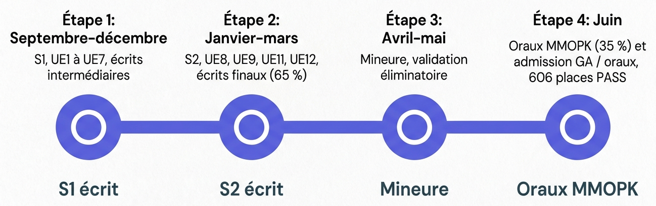 Parcours type d’un PASS à Paris Cité, des écrits aux oraux.