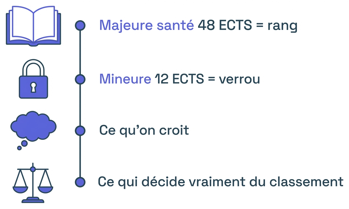 Schéma du PASS Sorbonne : ce qui compte vraiment pour le classement.