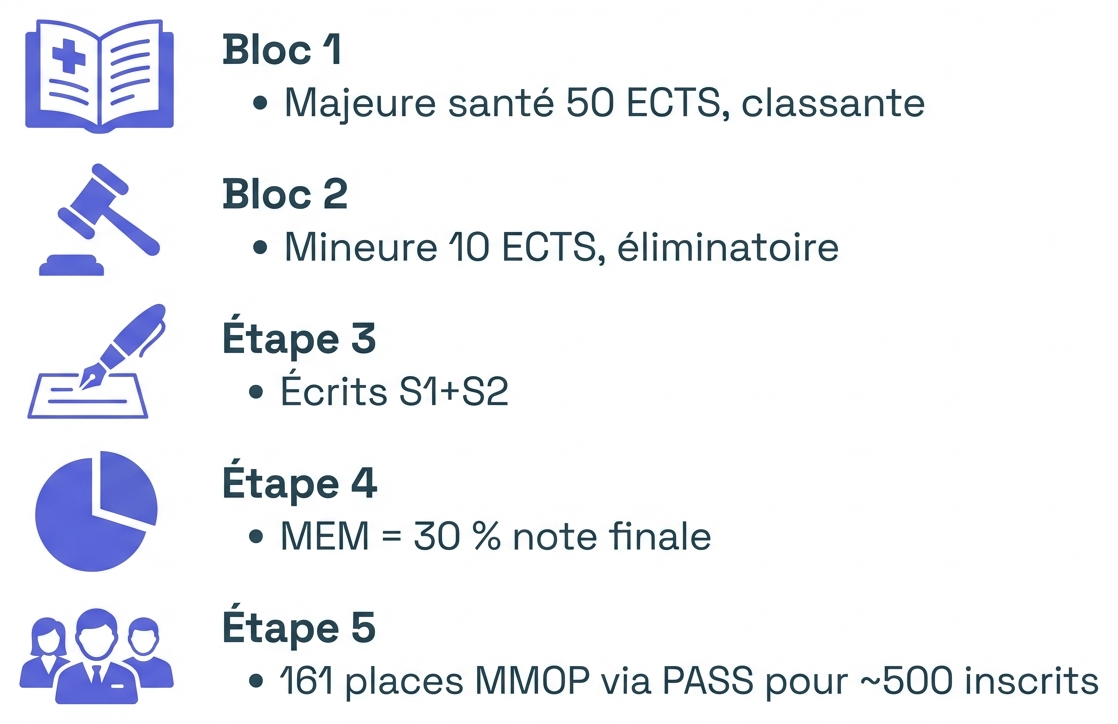 Vue simplifiée du PASS Paris-Saclay avec le tutorat comme pivot stratégique.