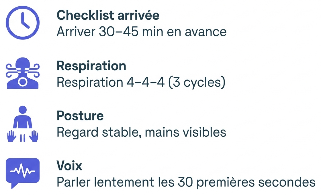 Mini-checklist posture et gestion du stress à utiliser le jour des MEM.